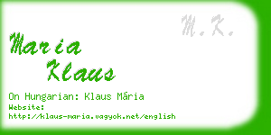 maria klaus business card